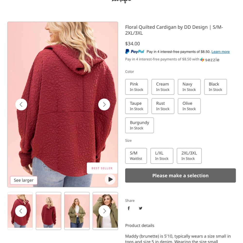 Women's Red Jacket - Picture 2 of 4